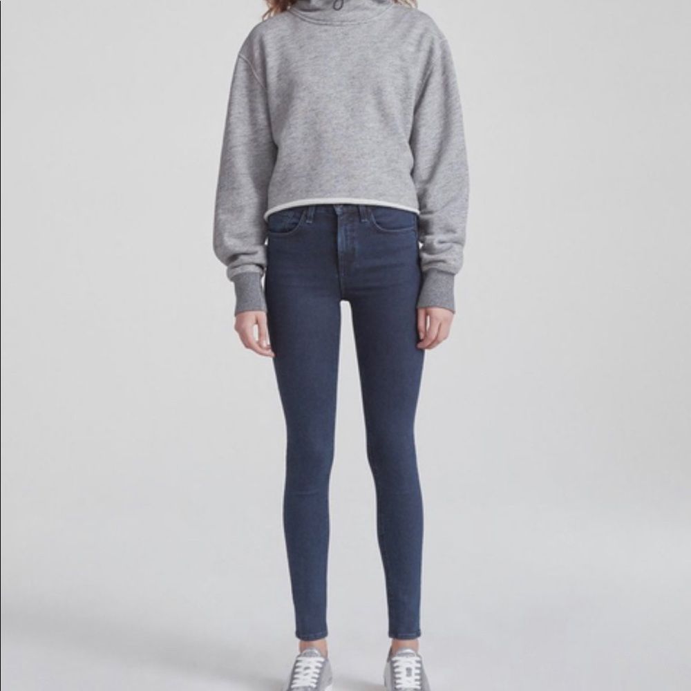 Women’s rag & bone HIGH RISE SKINNY jeans in Coated Mae wash size 24
